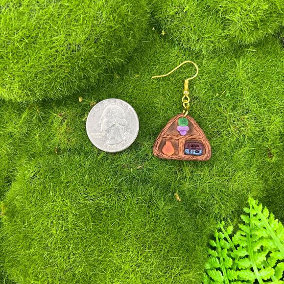 Little Shelf Polymer Clay Hypoallergenic Silver Tone Handmade Dangle Earrings - Picture 7 of 10